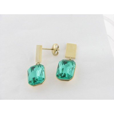 Viceroy Pendientes Acero Chapado Piedras