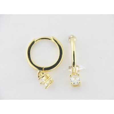 Pendientes Aro Plata Chapada Piedras