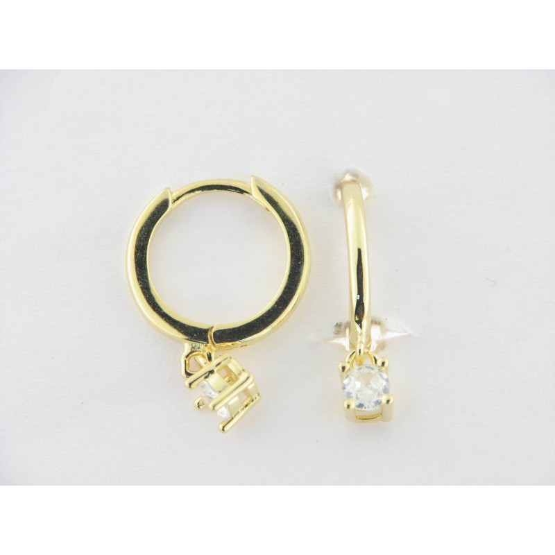 Pendientes Aro Plata Chapada Piedras