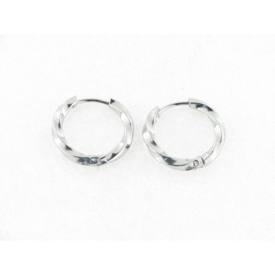 Pendientes Aro Acero Retorcido