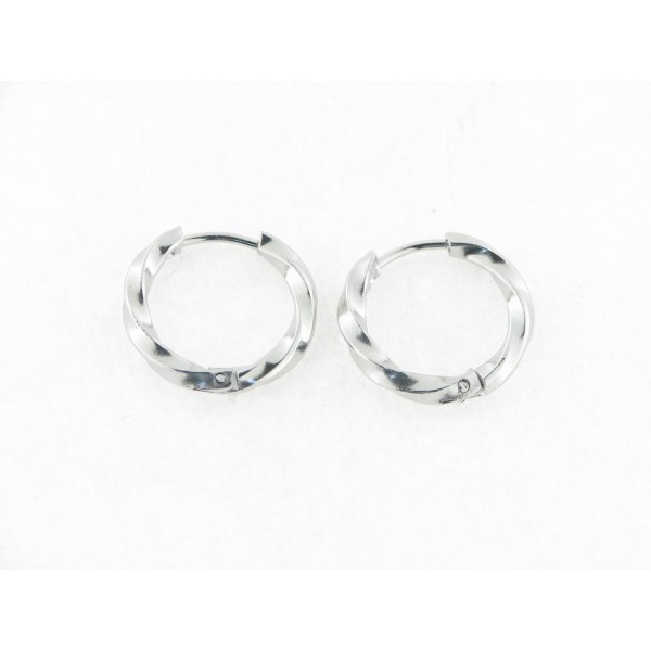 Pendientes Aro Acero Retorcido