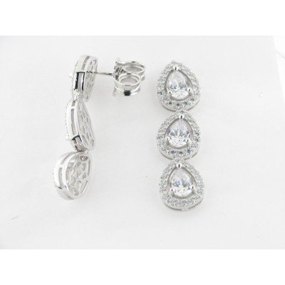 Camaleoni Pendientes Plata Piedras