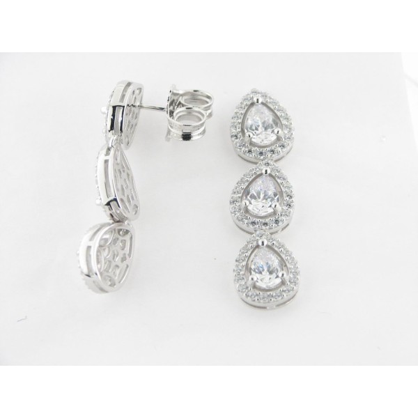 Camaleoni Pendientes Plata Piedras
