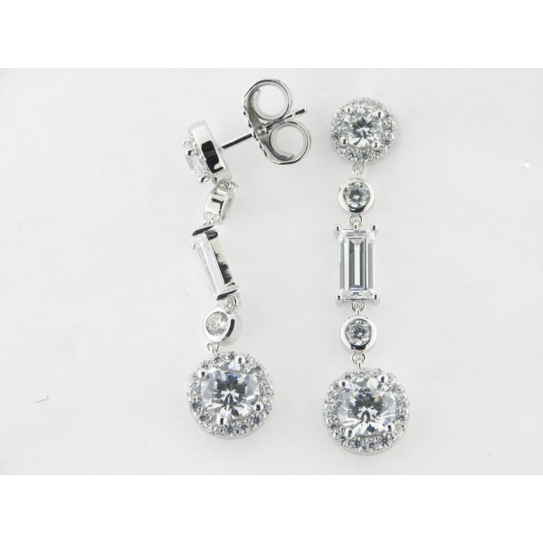 Camaleoni Pendientes Plata Piedras