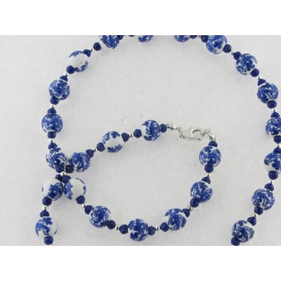 Gargantilla plata porcelana