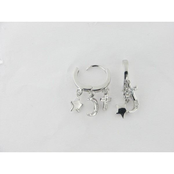 Pendientes Aro Plata Piedras
