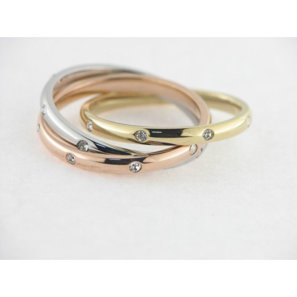 Viceroy Sortija Acero 3 Tonos Piedras