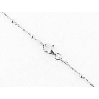 Cadena Plata 45 cm Rodio Forzada Bolas