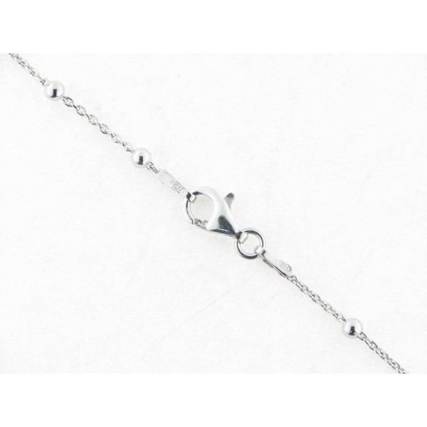 Cadena Plata 45 cm Rodio Forzada Bolas