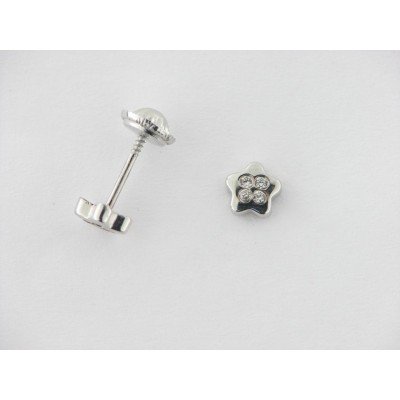 Pendientes Oro Blanco Piedras