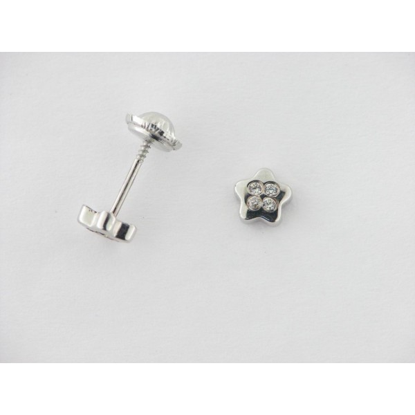 Pendientes Oro Blanco Piedras