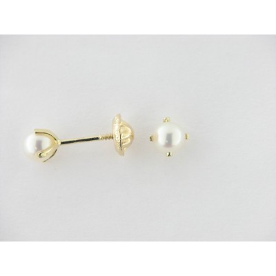 Pendientes Oro Perla