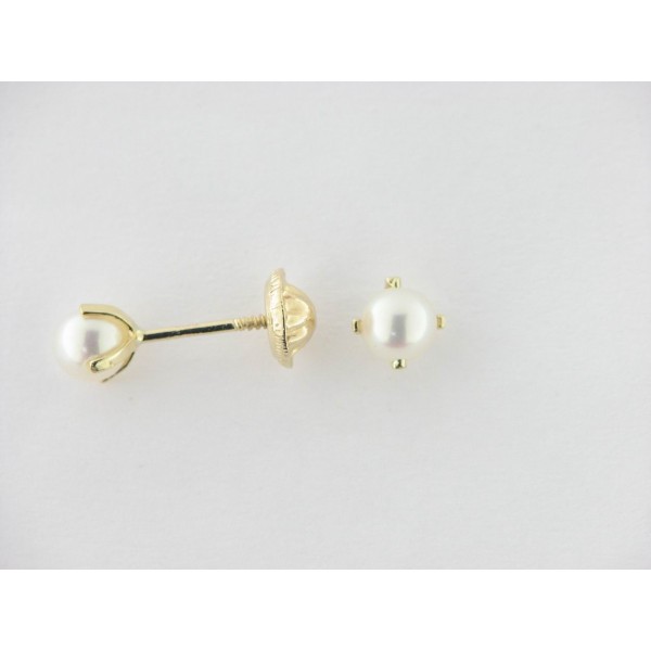 Pendientes Oro Perla