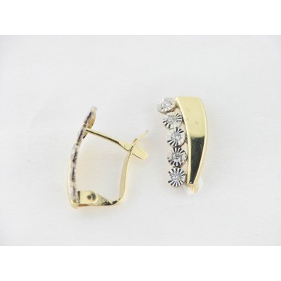 Pendientes Oro Bicolor Piedras