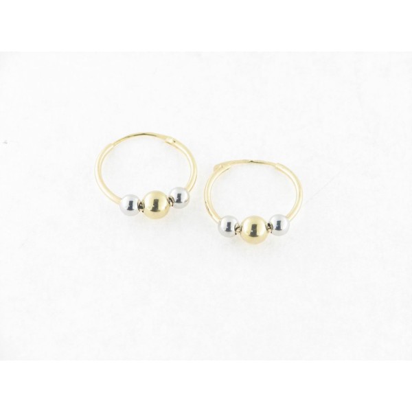 Pendientes Aro Oro Bicolor