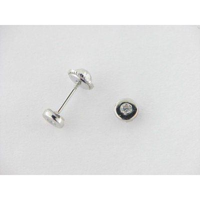 Pendientes Oro Blanco Piedra
