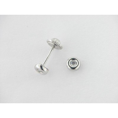 Pendientes Oro Blanco Piedra
