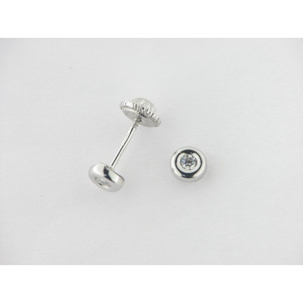 Pendientes Oro Blanco Piedra