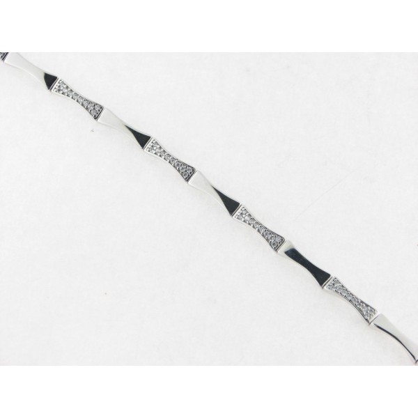 Pulsera Oro Blanco Piedras