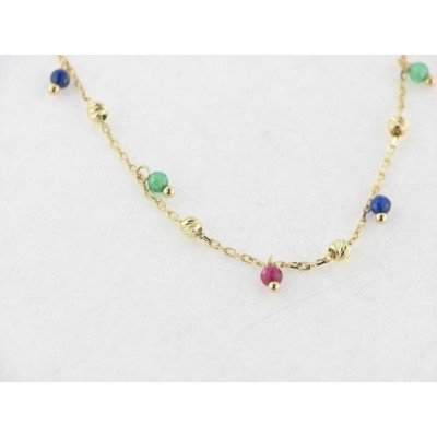 Gargantilla Oro Piedras Colores