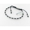 Disorder Pulsera Hilo Negro Bolas 6 mm Acero