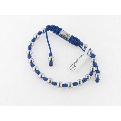 Disorder Pulsera Hilo Azul Bolas 6 mm Acero