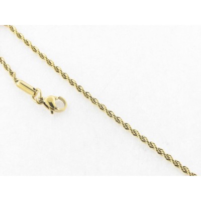 Pulsera Acero Chapado Cordon 2 mm