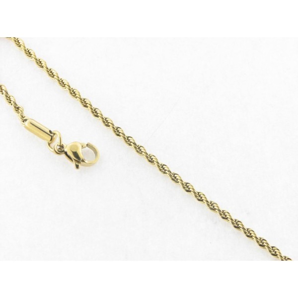 Pulsera Acero Chapado Cordon 2 mm