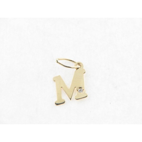Colgante Oro Inicial M 1 Diamante