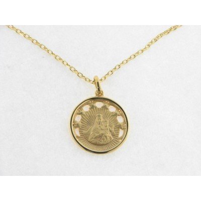 Medalla Plata Dorada con Cadena