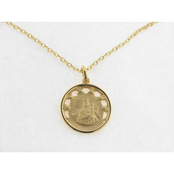 Medalla Plata Dorada con Cadena