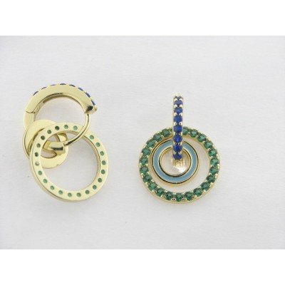 Viceroy Pendientes Plata Chapa Piedras
