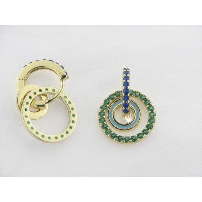 Viceroy Pendientes Plata Chapa Piedras