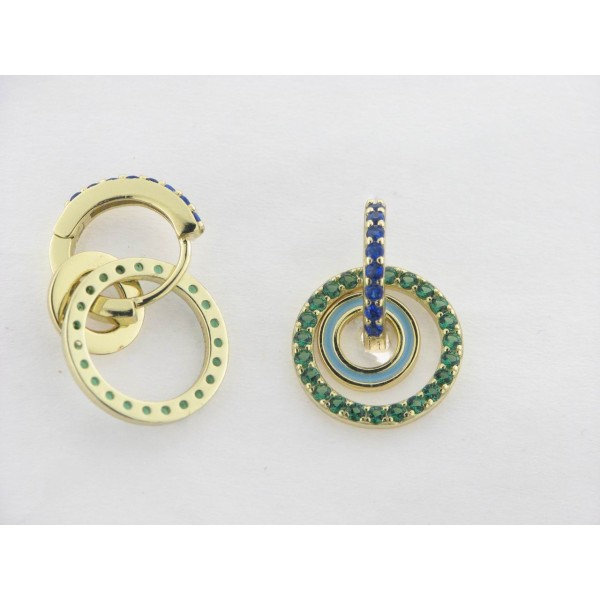 Viceroy Pendientes Plata Chapa Piedras