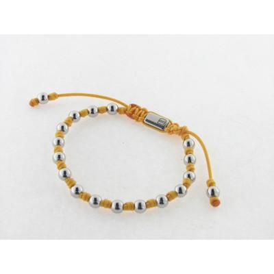 Disorder Pulsera Hilo Amarillo Bolas 6 mm Acero