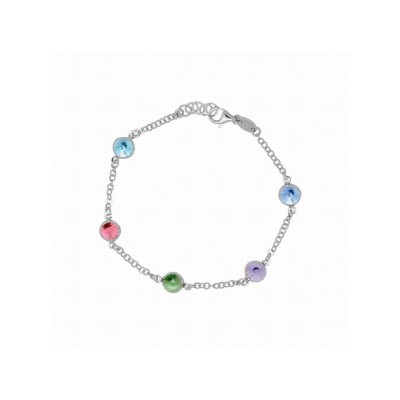 Victoria Cruz Pulsera Plata Piedras Colores