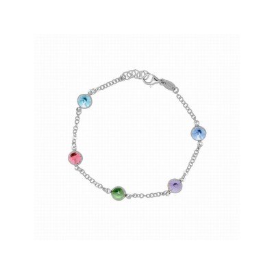 Victoria Cruz Pulsera Plata Piedras Colores
