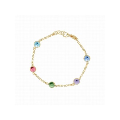 Victoria Cruz Pulsera Plata Chapada Piedras Colores