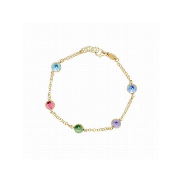 Victoria Cruz Pulsera Plata Chapada Piedras Colores