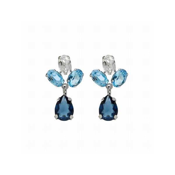 Victoria Cruz Pendientes Plata Piedras