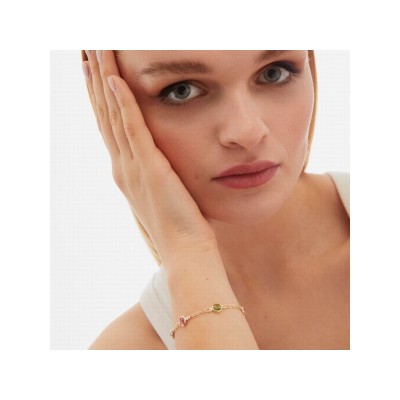 Victoria Cruz Pulsera Plata Chapada Piedras Colores