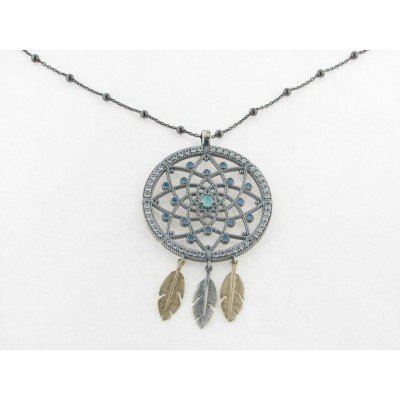 Raive Colgante Plata Piedras con Cadena