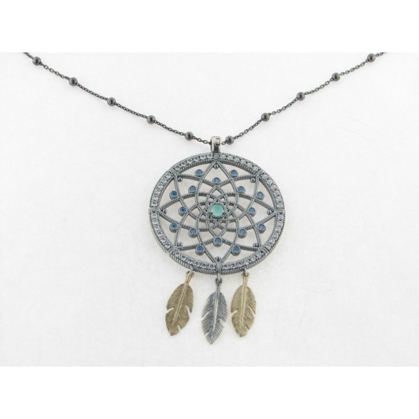 Raive Colgante Plata Piedras con Cadena
