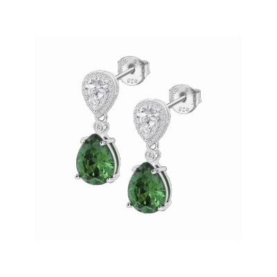 Lotus Pendientes Plata Piedras