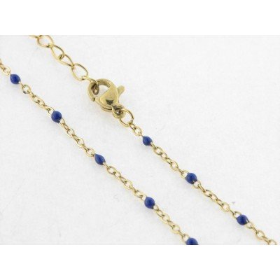 Gargantilla Acero Chapado Bolas Azules