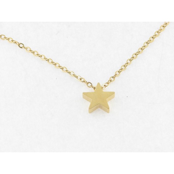 Gargantilla Acero Chapado Estrella 45 cm
