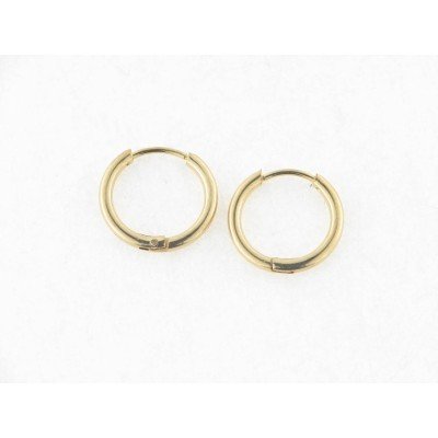 Pendientes Aro Acero Chapado 12 mm