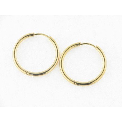 Pendientes Aro Acero Dorado 20 mm