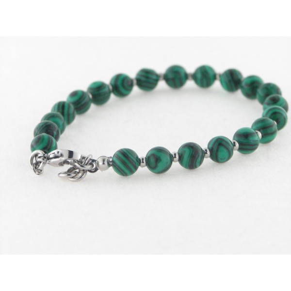 Pulsera Acero Malaquita