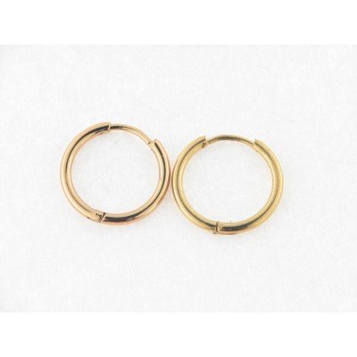 Pendientes Aro Acero Chapado 15 mm